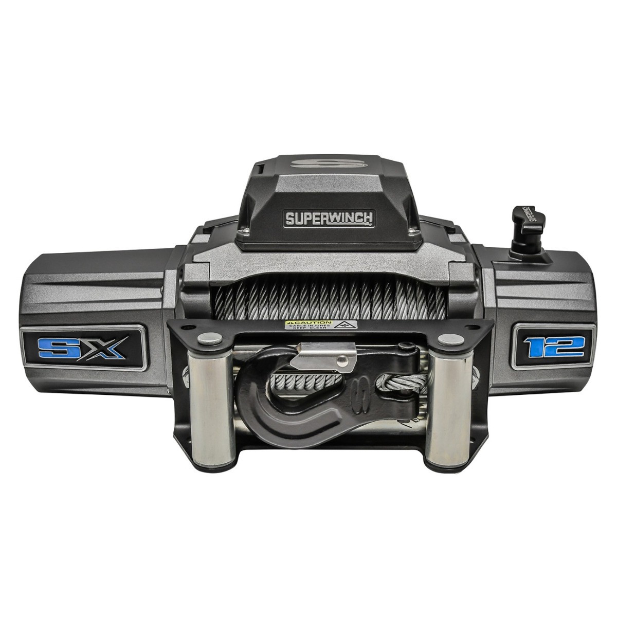 1712200 - Superwinch SX12 12000 LBS 12V DC 3/8in x 85ft Wire Rope - Graphite Winch