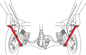 25950 - SPC Toyota Rear Lower Control Arms with xAxis Sealed Flex Joints