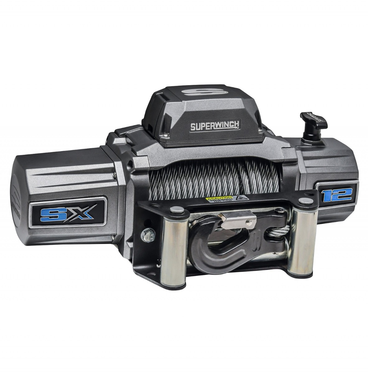 1712200 - Superwinch SX12 12000 LBS 12V DC 3/8in x 85ft Wire Rope - Graphite Winch