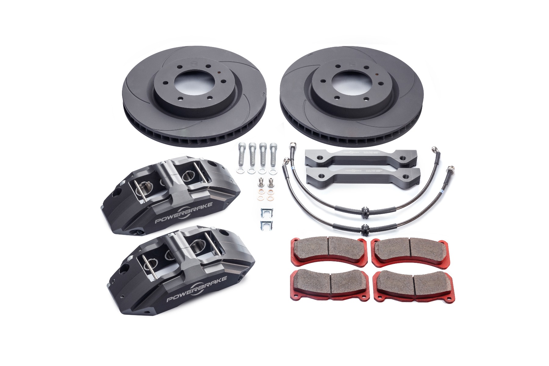 TOY417GREY - Powerbrake Stage-1 Big Brake Kit / Grey / 6 Piston Caliper & 14.6"  1-Piece Rotor /16-21 Land Cruiser 200 Series /16-21 LX570