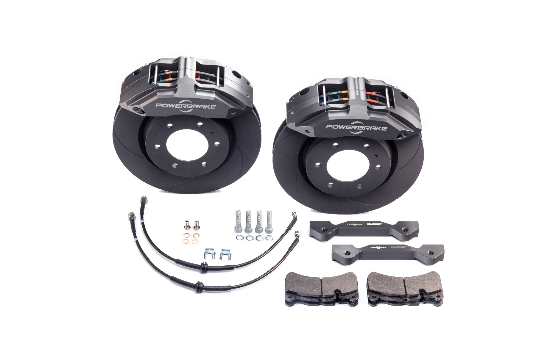 TOY410GREY - Powerbrake Stage-1 /Grey / 6 Piston Caliper &amp; 13.7" 1-Piece Rotor / 03-09 4Runner, 07-14 FJ Cruiser, 05+ Tacoma, 03-09 GX470