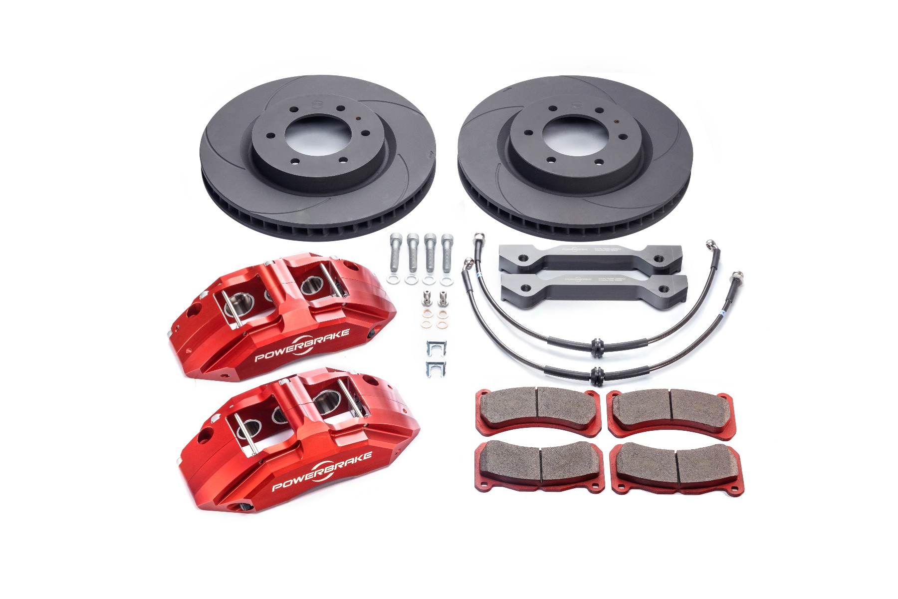 TOY414RED - Powerbrake Stage-1 Big Brake Kit / Red (00-06 Tundra, 00-07 Sequoia)