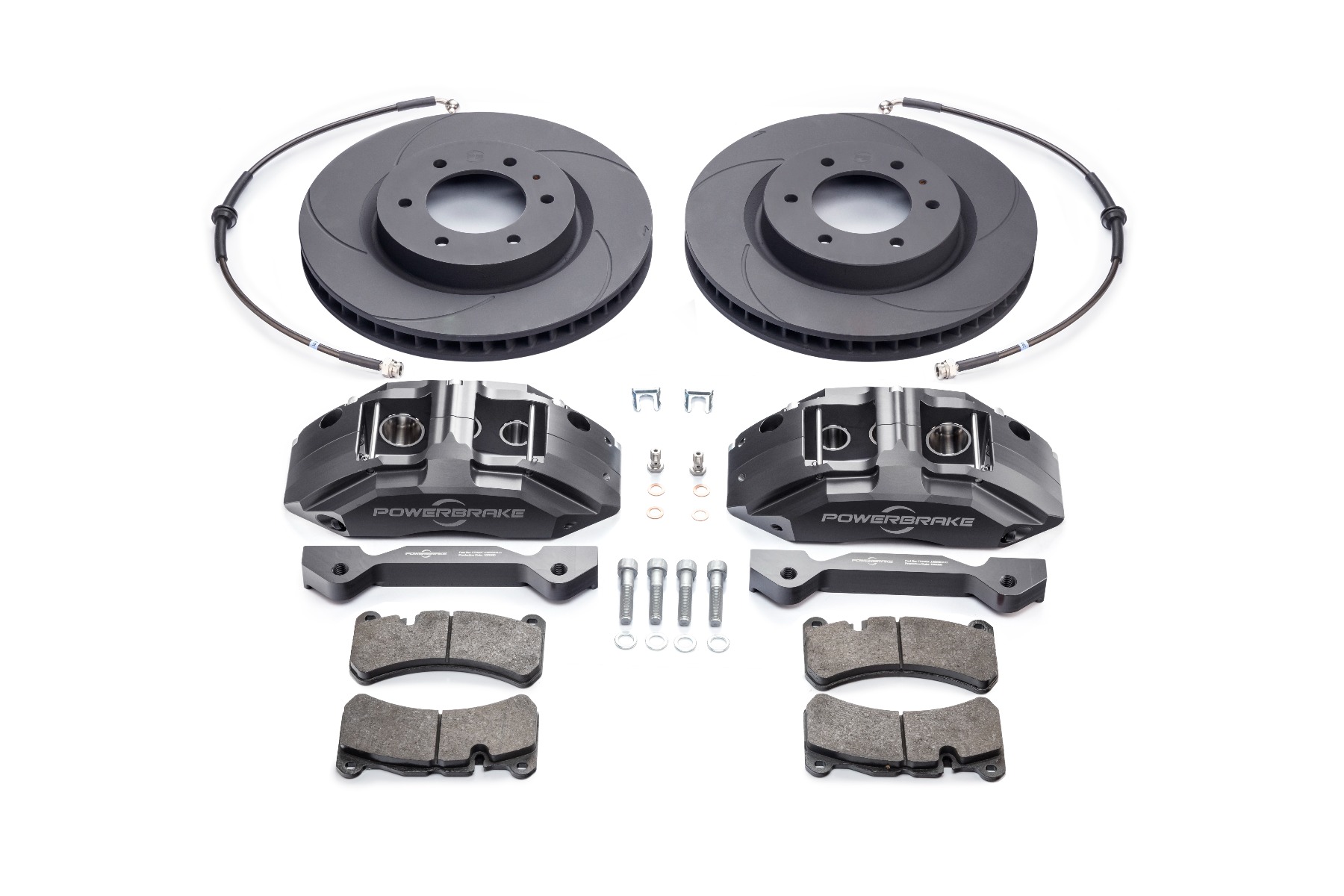 TOY417GREY - Powerbrake Stage-1 Big Brake Kit / Grey / 6 Piston Caliper &amp; 14.6" 1-Piece Rotor /16-21 Land Cruiser 200 Series /16-21 LX570