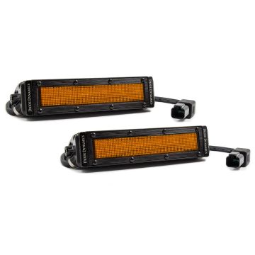 DD6040P - Diode Dynamics 6 Inch LED Light Bar Amber Flood Stealth Pair