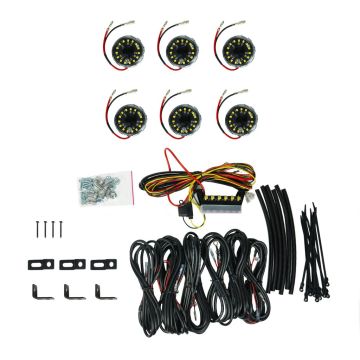 KC91040 - KC HiLites Cyclone V2 LED Rock Light - 6 Light System - Clear/5W Flood Beam