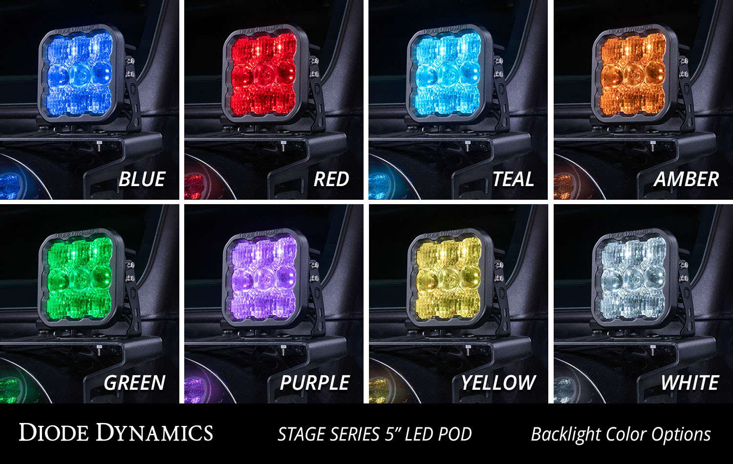 DD6795 - Diode Dynamics SS5 Sport Universal CrossLink 4-Pod Lightbar Yellow Combo