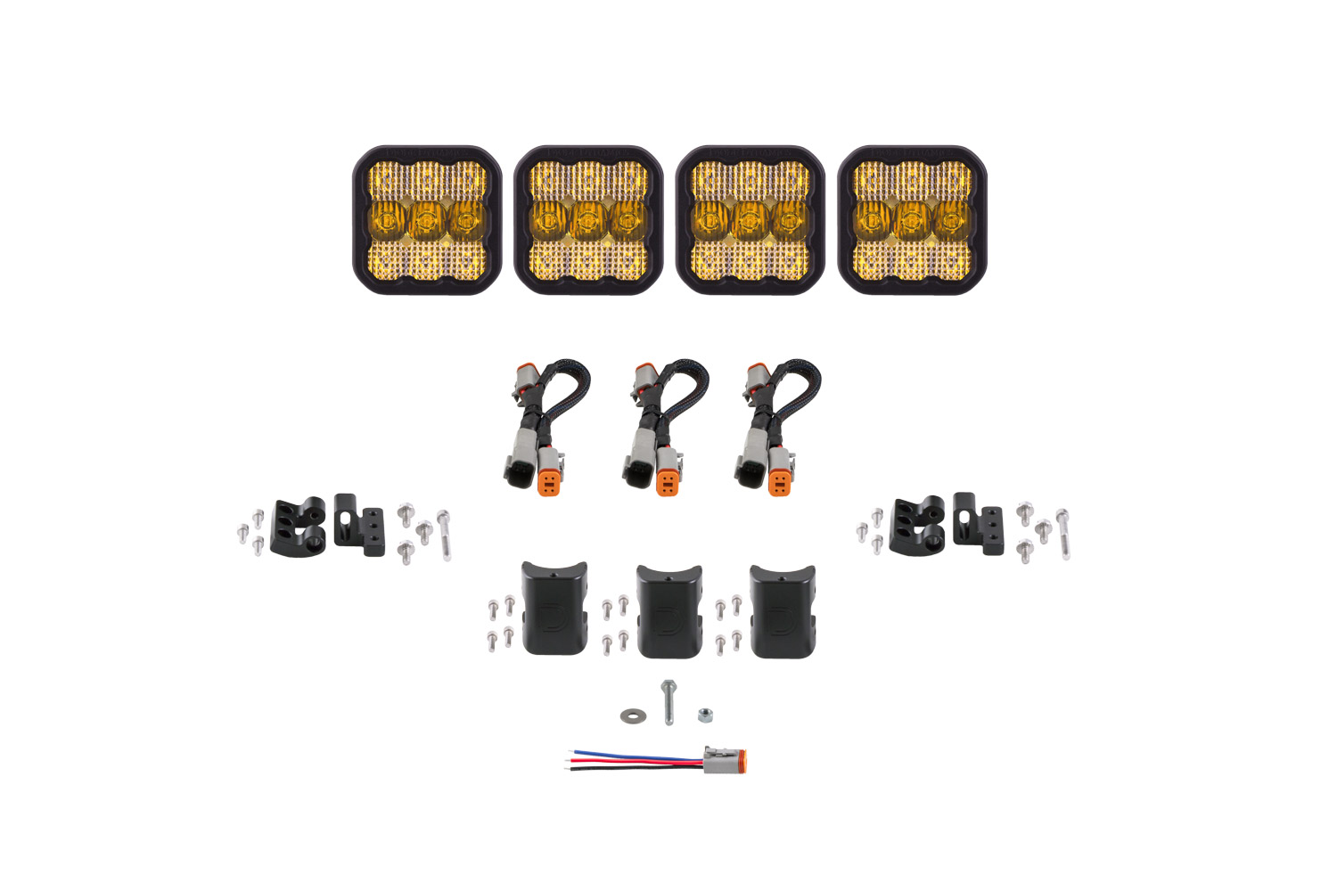 DD6795 - Diode Dynamics SS5 Sport Universal CrossLink 4-Pod Lightbar Yellow Combo