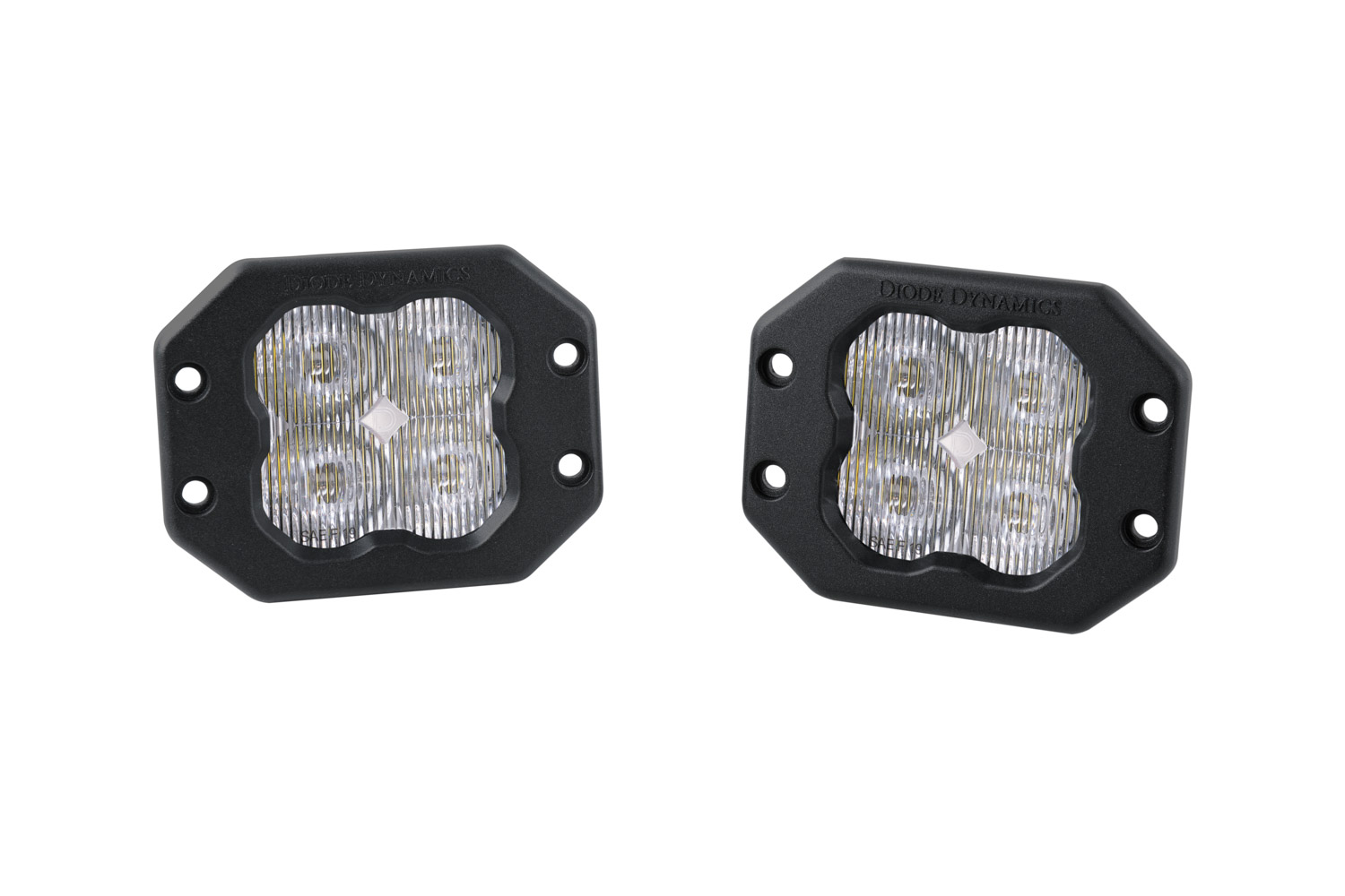 DD6913P - Diode Dynamics SS3 Sport WBL White SAE Fog Flush Mount - Pair