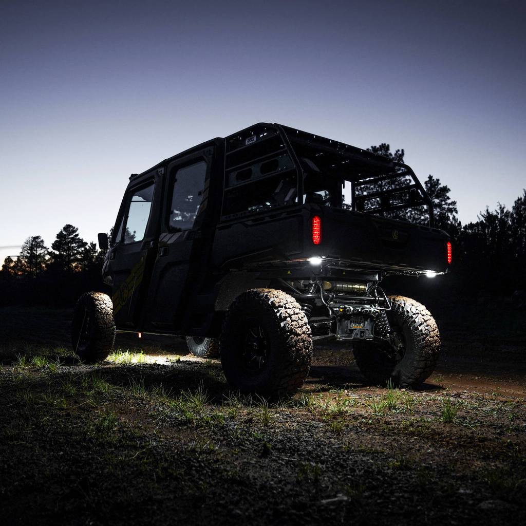 KC91040 - KC HiLites Cyclone V2 LED Rock Light - 6 Light System - Clear/5W Flood Beam