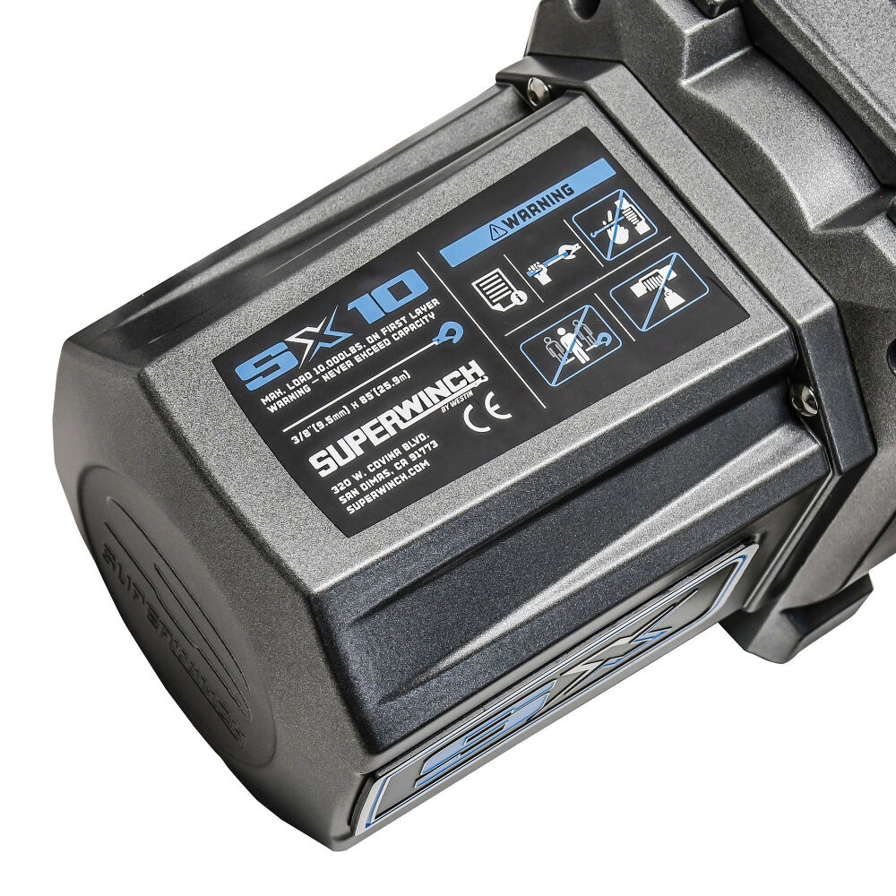 1710201 - Superwinch SX10SR 10000 LBS 12V DC 3/8in x 80ft Synthetic Rope Winch