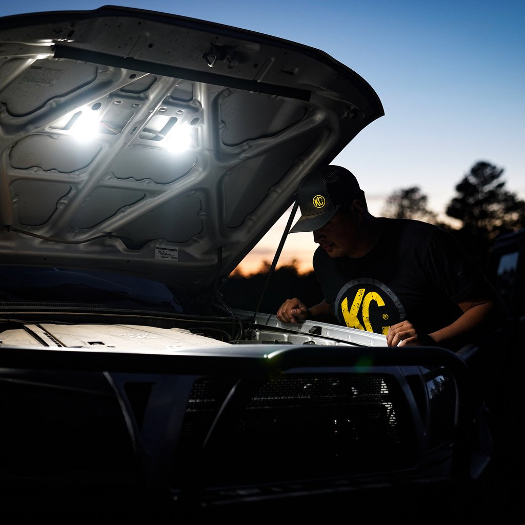 KC355 - KC HiLites Cyclone LED 2 Light Universal Under Hood Lighting System - 5W Flood Beam