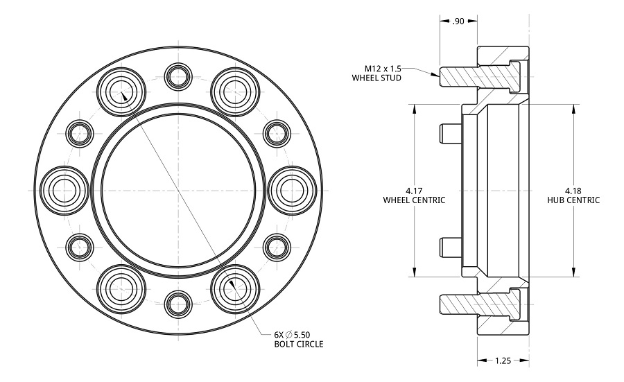 WHS007 - Spidertrax 1.25 inch Thick Wheel Spacers - Hub Centric (Blue)